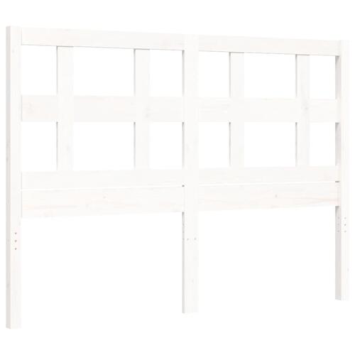 Sengeramme med sengegavl 140x190 cm massivt træ hvid