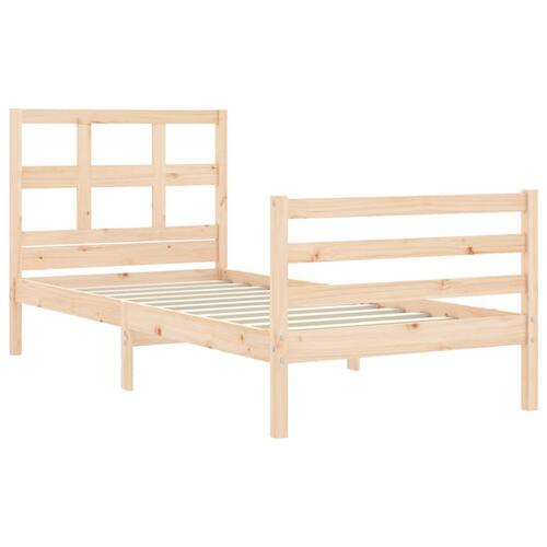 Sengeramme med sengegavl 90x200 cm massivt træ