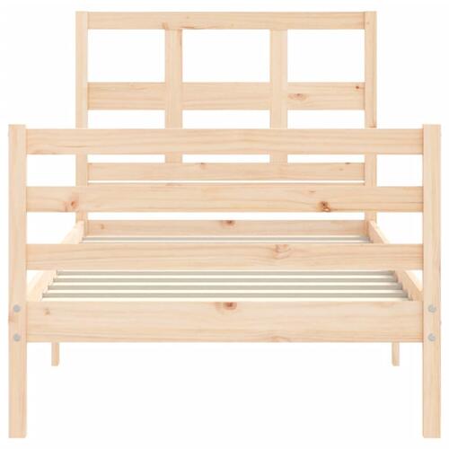 Sengeramme med sengegavl 90x200 cm massivt træ
