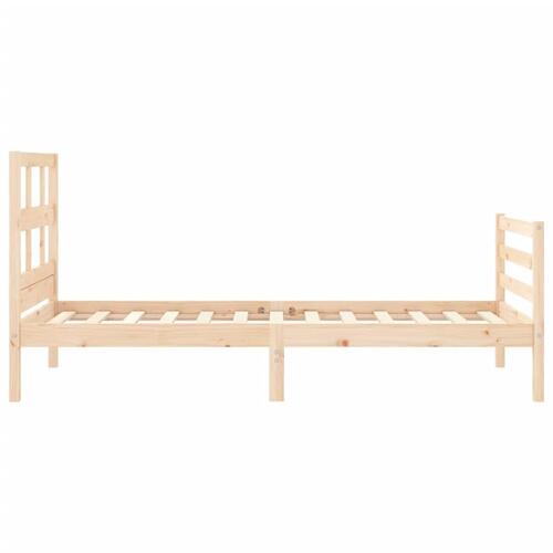 Sengeramme med sengegavl 90x200 cm massivt træ