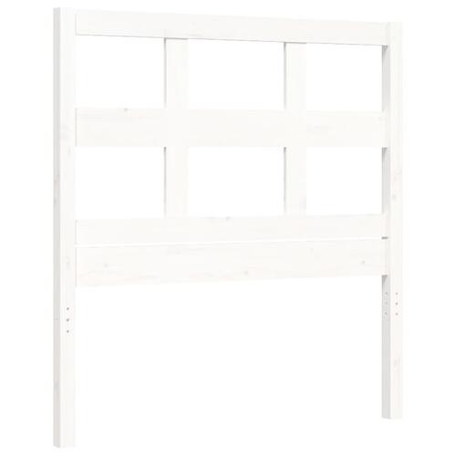 Sengeramme med sengegavl 90x200 cm massivt træ hvid