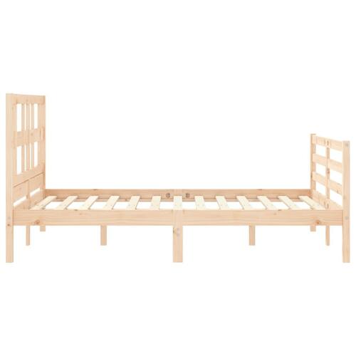 Sengeramme med sengegavl 120x200 cm massivt træ hvid
