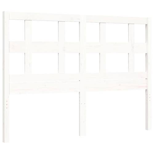 Sengeramme med sengegavl 120x200 cm massivt træ hvid