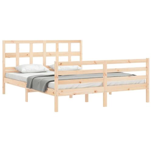 Sengeramme med sengegavl 160x200 cm massivt træ
