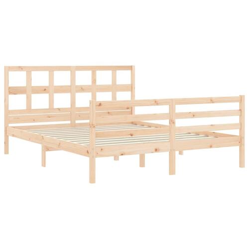 Sengeramme med sengegavl 160x200 cm massivt træ