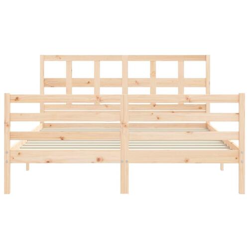 Sengeramme med sengegavl 160x200 cm massivt træ