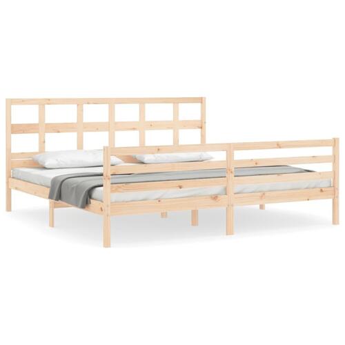 Sengeramme med sengegavl Super King Size massivt træ