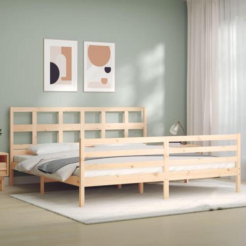Sengeramme med sengegavl Super King Size massivt træ