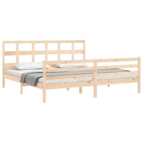 Sengeramme med sengegavl Super King Size massivt træ