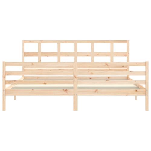 Sengeramme med sengegavl Super King Size massivt træ