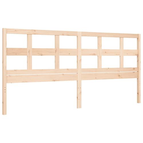 Sengeramme med sengegavl 200x200 cm massivt træ