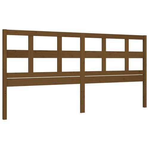 Sengeramme med sengegavl 200x200 cm massivt træ gyldenbrun