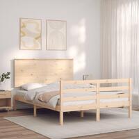 Sengeramme med sengegavl Small Double massivt træ
