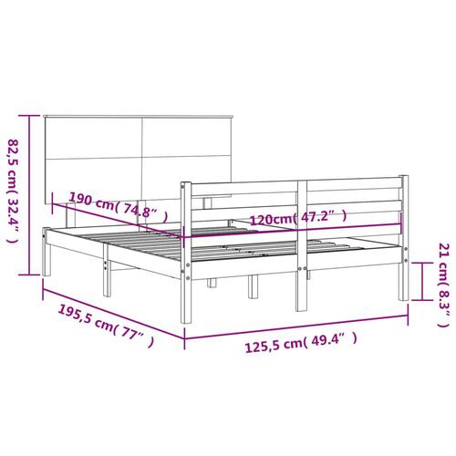 Sengeramme med sengegavl Small Double massivt træ