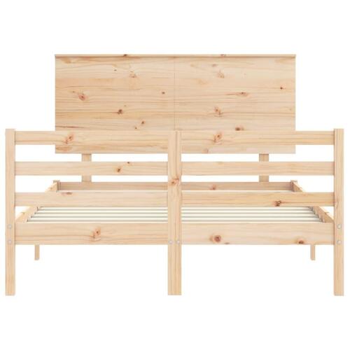 Sengeramme med sengegavl 120x200 cm massivt træ hvid