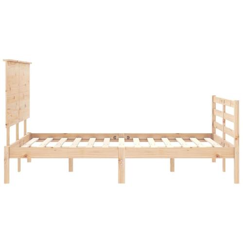 Sengeramme med sengegavl 120x200 cm massivt træ hvid