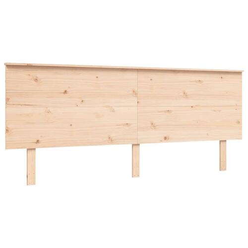 Sengeramme med sengegavl 200x200 cm massivt træ