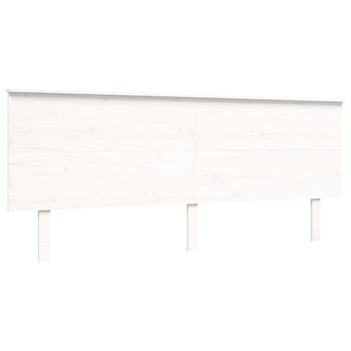 Sengeramme med sengegavl 200x200 cm massivt træ hvid