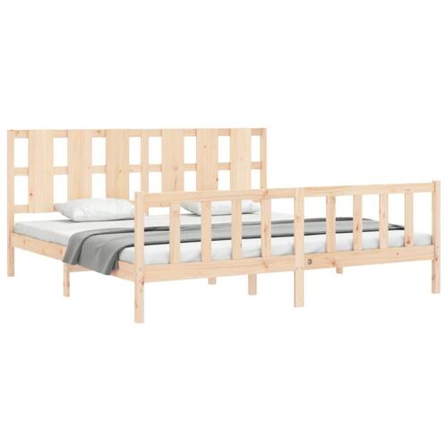 Sengeramme med sengegavl 180x200 cm massivt træ