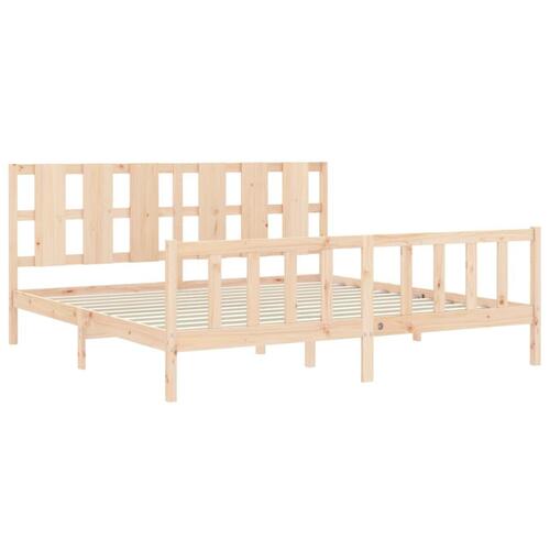 Sengeramme med sengegavl 180x200 cm massivt træ