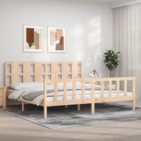 Sengeramme uden madras 200x200 cm massivt fyrretræ
