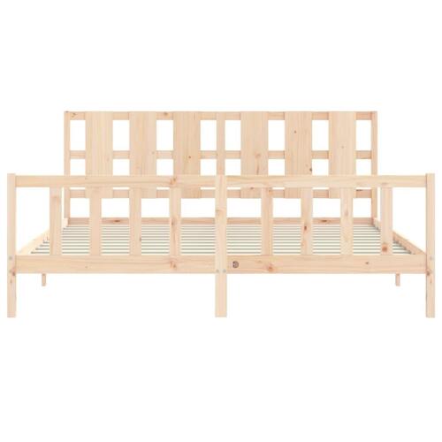 Sengeramme uden madras 200x200 cm massivt fyrretræ