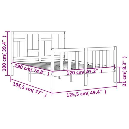 Sengeramme med sengegavl Small Double massivt træ