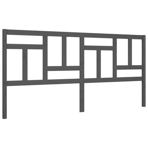 Sengeramme med sengegavl 200x200 cm massivt træ grå