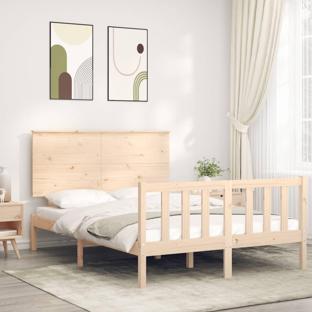 Sengeramme med sengegavl Small Double massivt træ