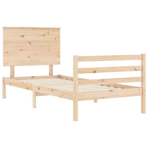 Sengeramme med sengegavl Small Single massivt træ