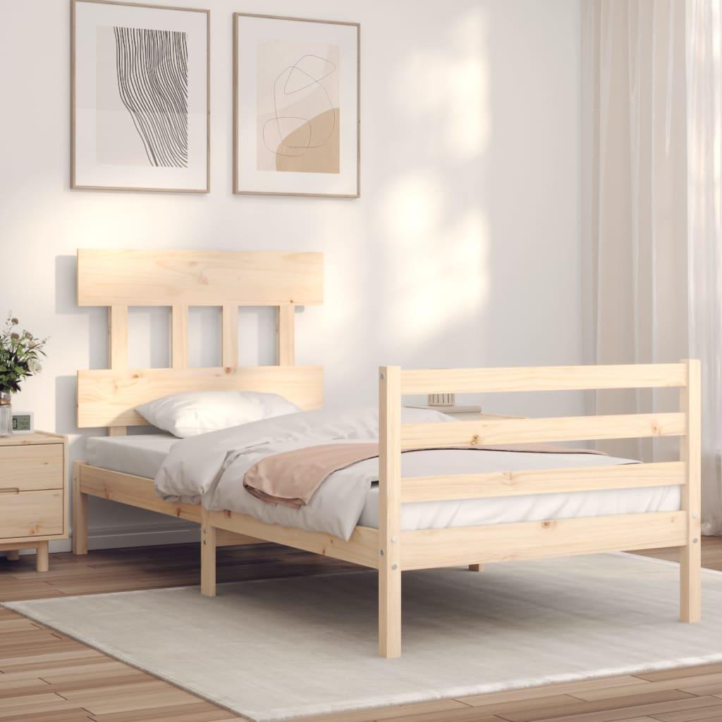 Sengeramme med sengegavl Single massivt træ