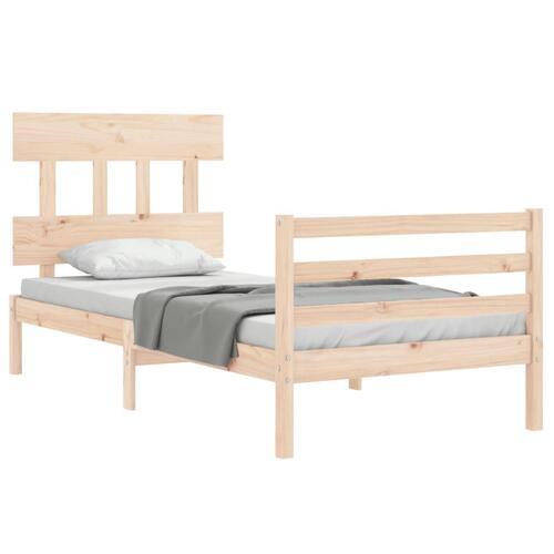 Sengeramme med sengegavl 100x200 cm massivt træ