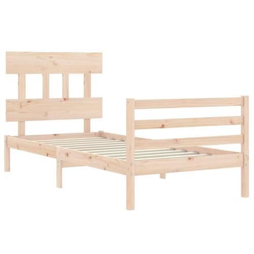 Sengeramme med sengegavl 100x200 cm massivt træ