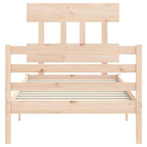 Sengeramme med sengegavl 100x200 cm massivt træ