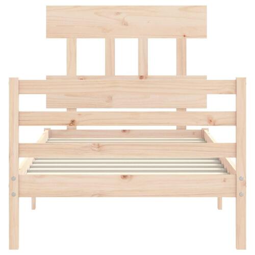 Sengeramme med sengegavl 90x200 cm massivt træ