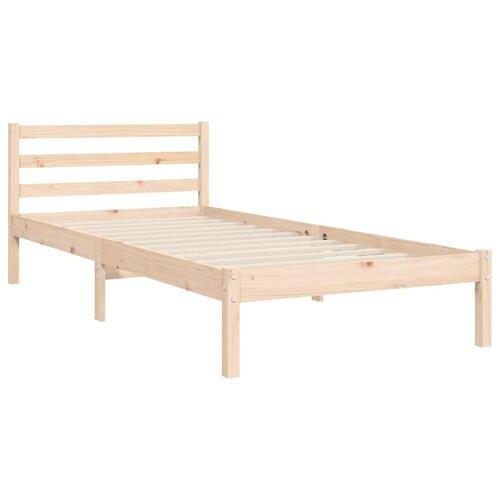 Sengeramme med sengegavl 90x200 cm massivt træ