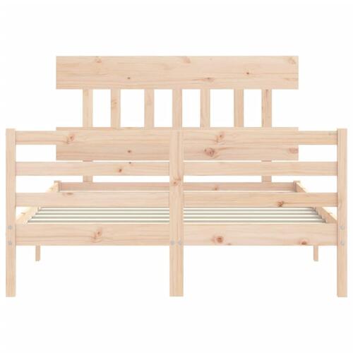 Sengeramme med sengegavl 120x200 cm massivt træ hvid
