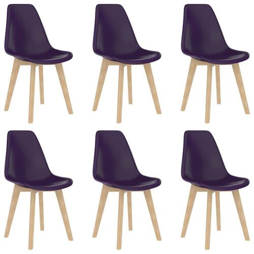 Spisebordsstole 6 stk. plastik lilla