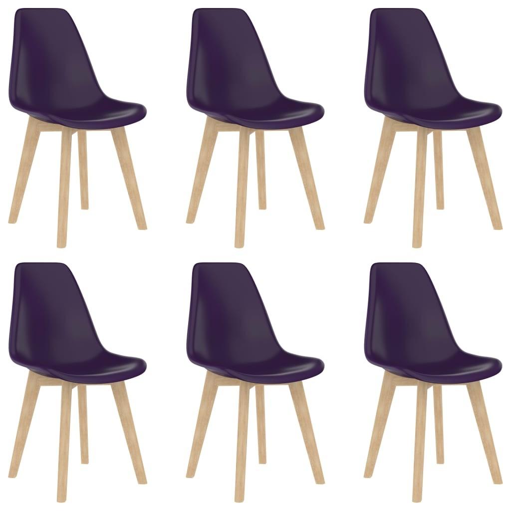 Spisebordsstole 6 stk. plastik lilla