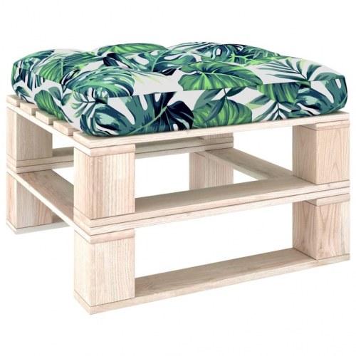 Hynde til pallesofa 70x70x12 cm bladmønster