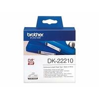Papir I baner til printere Brother DK22210 29 x 30,48 mm Hvid Sort 80 g/m² (1 enheder)
