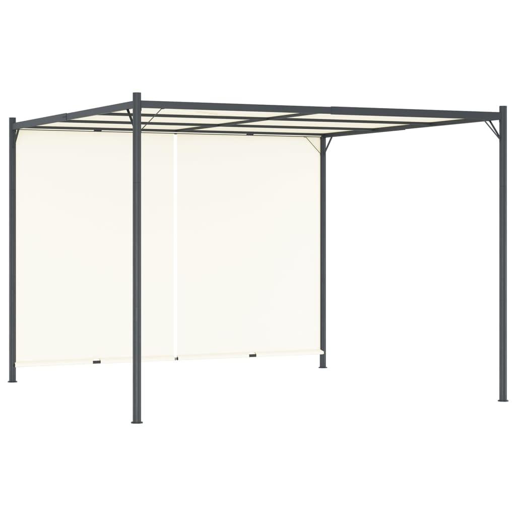 Pergola med justérbart tag 3x3 m stål cremefarvet