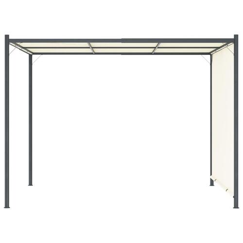 Pergola med justérbart tag 3x3 m stål cremefarvet