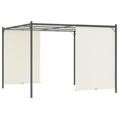 Pergola med justérbart tag 3x3 m stål cremefarvet