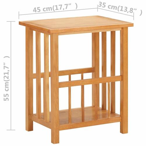 Magasinstativ 45x35x55 cm massivt egetræ