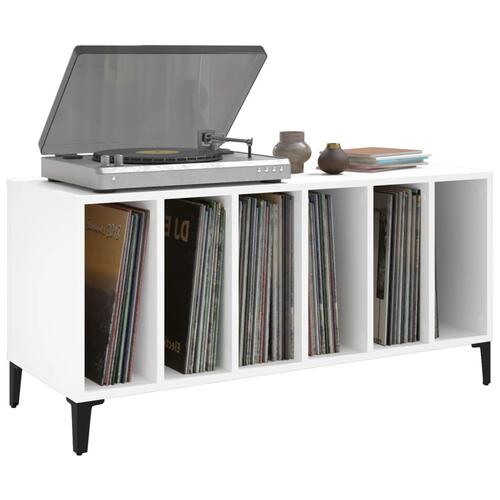 Vinylskab 100x38x48 cm konstrueret træ hvid