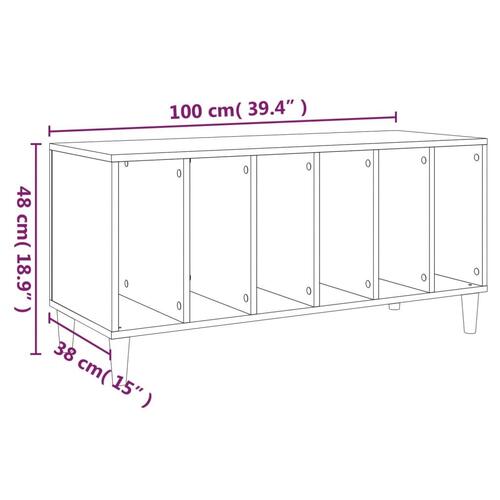 Vinylskab 100x38x48 cm konstrueret træ hvid