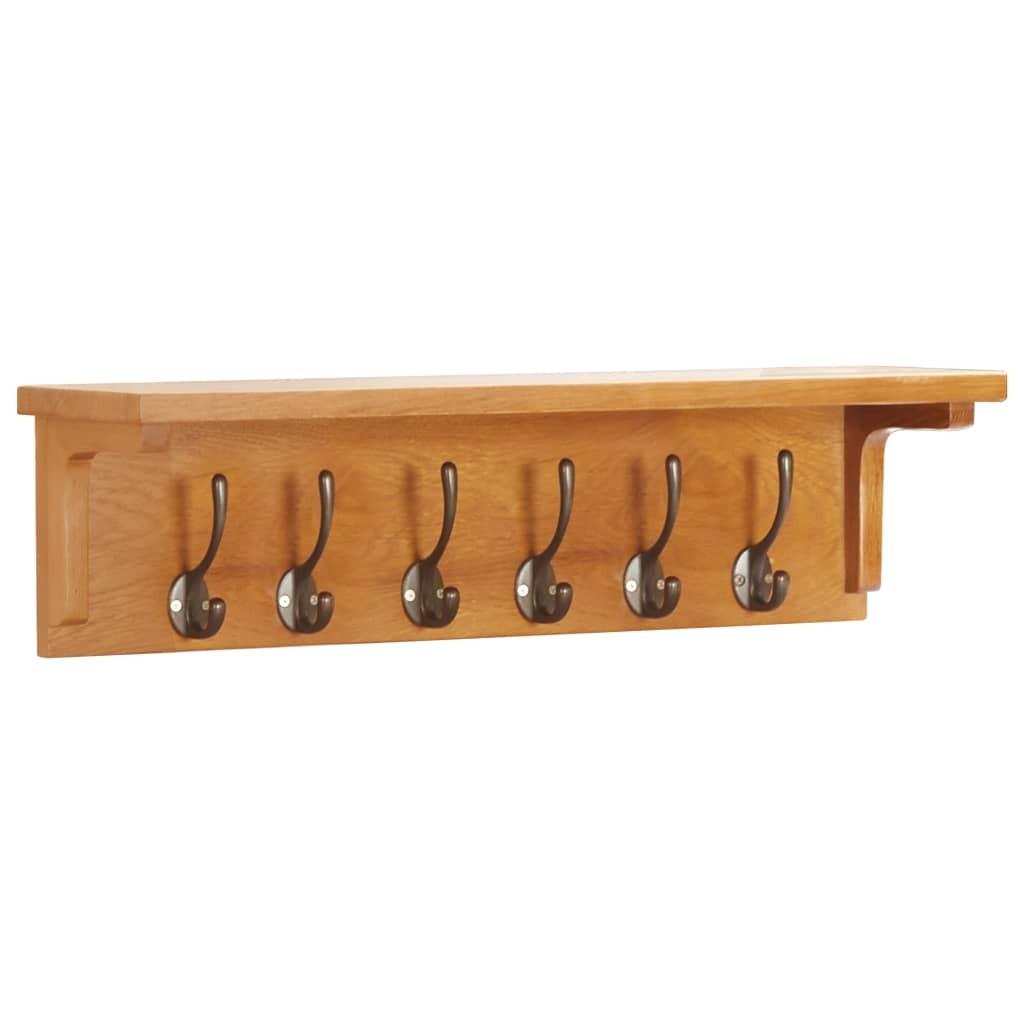 Knagerække 60x16x16 cm massivt egetræ