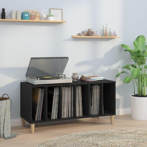 Vinylskab 100x38x48 cm konstrueret træ sort