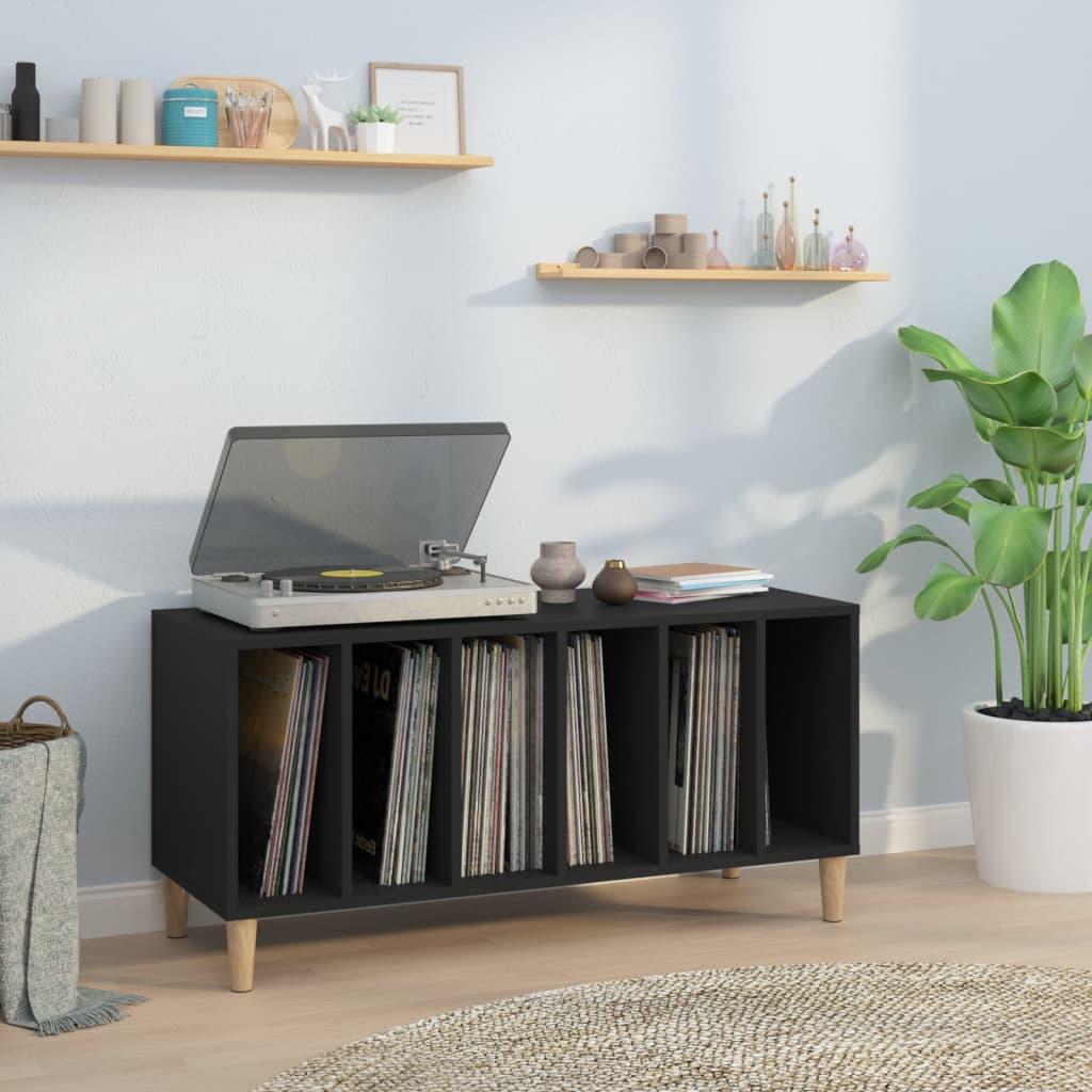 Vinylskab 100x38x48 cm konstrueret træ sort
